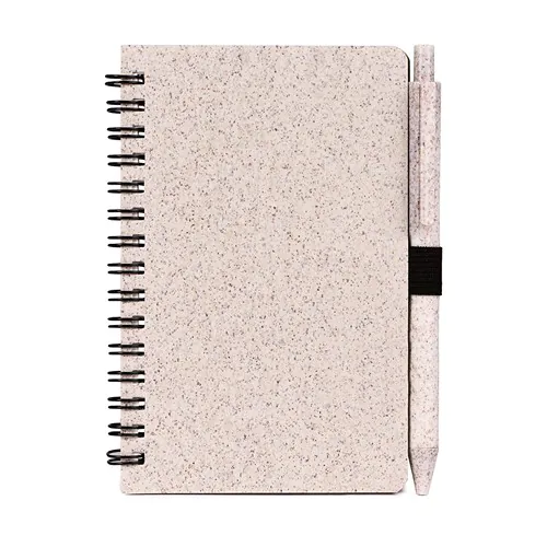 LIBRETA DE PAPEL FABRICADO CON CARBONATO DE CALCIO+PE, PAJA DE TRIGO Y PLÁSTICO