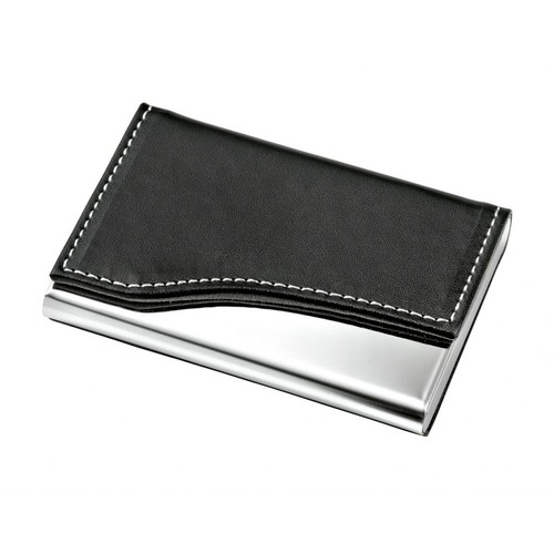BUSINESS CARD CASE METAL - PU BLACK BUSINESS CARD CASE METAL - PU BLACK