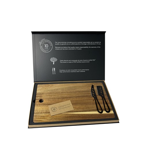 Cheese board and knives set FSC® 100% acacia