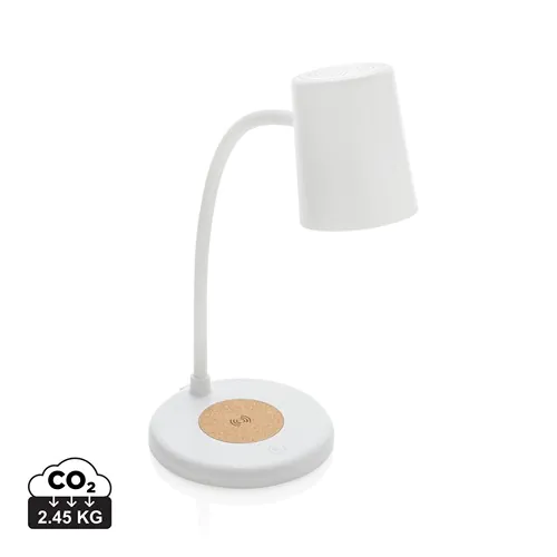 Zenara RCS recycled plastic and cork 15W wireless desk lamp Zenara RCS recycled plastic and cork 15W wireless desk lamp