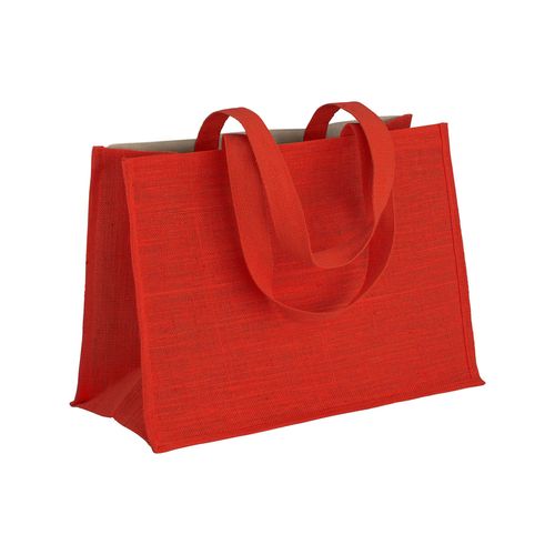 280 g/m2 cotton shopping bag with jute details, long handles and gusset
