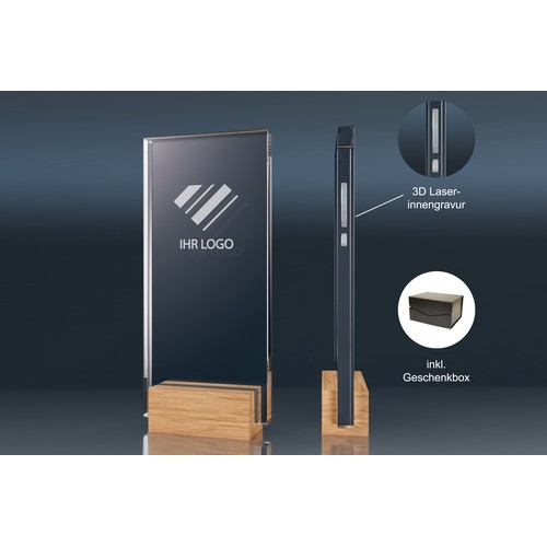 Crystal Trophy WOODEN STAND (L) Crystal Trophy WOODEN STAND (L)
