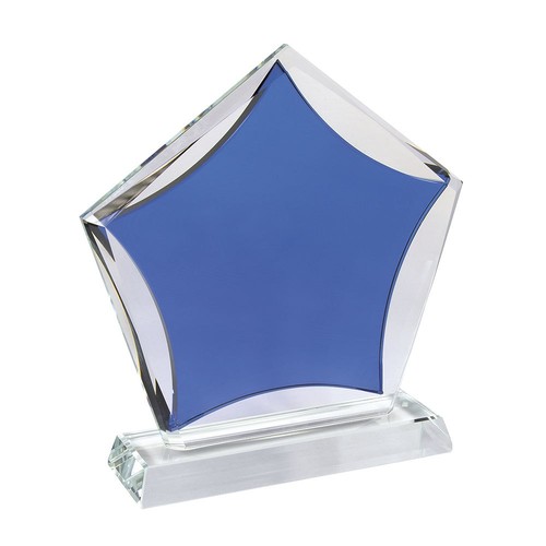 TROPHÉE EN VERRE ÉTOILE BLEUE TROPHÉE EN VERRE ÉTOILE BLEUE