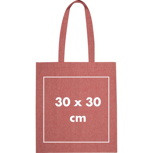 Borsa in cotone riciclato con manici lunghi Borsa in cotone riciclato con manici lunghi