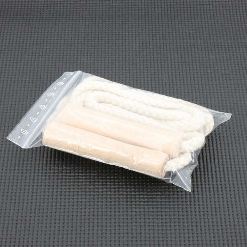 Skipping rope with handles - natural cotton