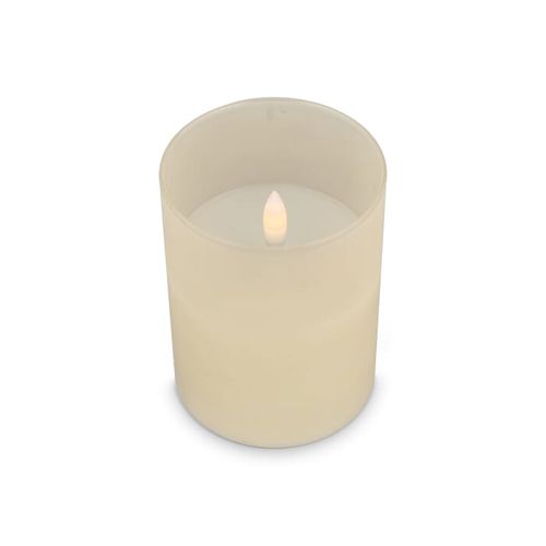 Bougie rechargeable à l'huile de cire et LED Nyelle dans un verre Bougie rechargeable à l'huile de cire et LED Nyelle dans un verre