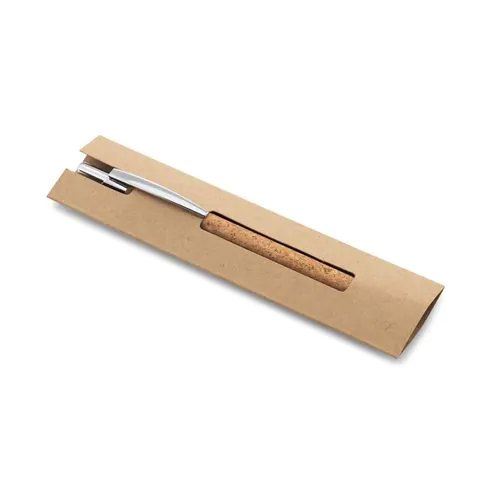 NATURA. Cork and aluminium ball pen with clip NATURA. Cork and aluminium ball pen with clip