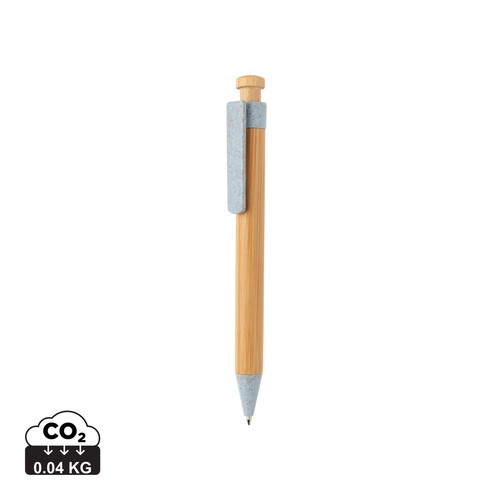 Bamboo pen with wheatstraw clip Bamboo pen with wheatstraw clip