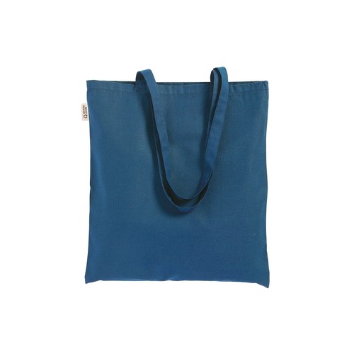 Plain-coloured shopper bag in 140 g/m2 recycled cotton. GRS certified