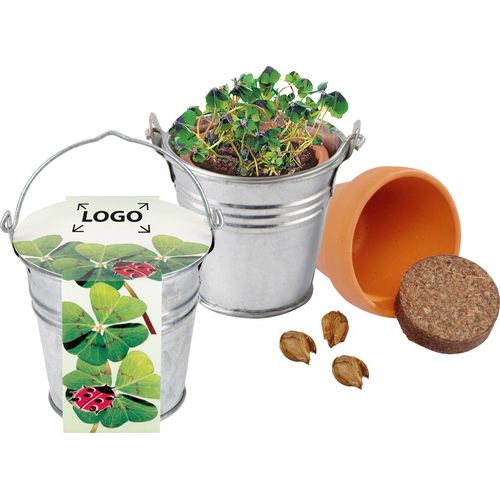 Petit Seau en Zinc Trèfle à 4 Feuilles