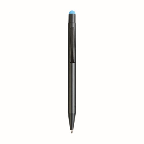 Aluminum push button ball pen with colored touch screen and laser engraved logo