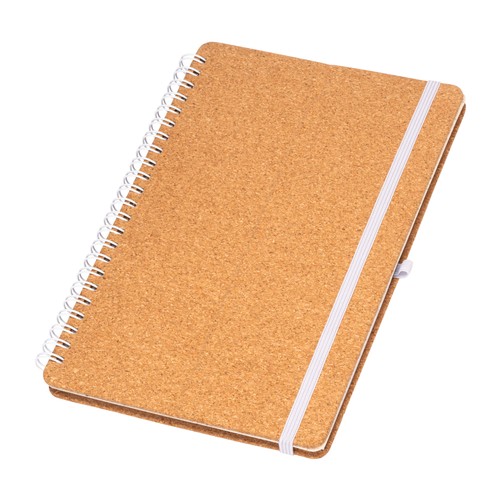 Carnet à anneaux en liège transformable en support pour téléphone portable. Carnet à anneaux en liège transformable en support pour téléphone portable.