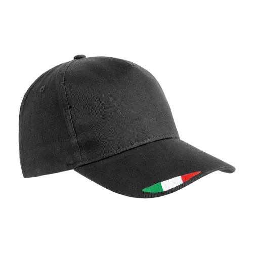 Casquette en coton, 5 panneaux avec broderie tricolore Casquette en coton, 5 panneaux avec broderie tricolore