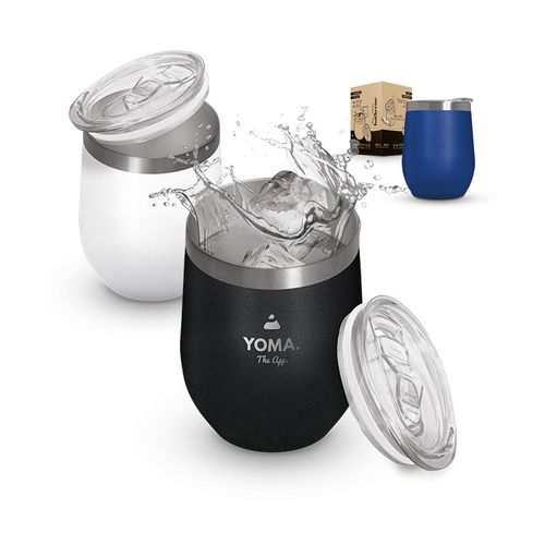 DOUBLE WALL IN RECYCLED STAINLESS STEEL INSULATED MUG WITH STEEL LID DOUB