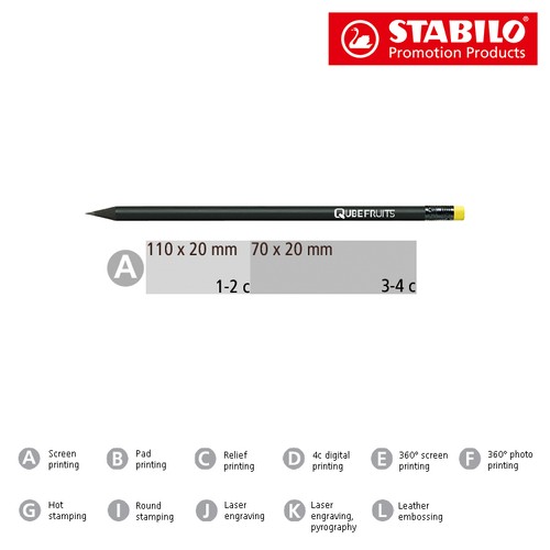 STABILO crayon graphite noir avec bout gomme STABILO crayon graphite noir avec bout gomme
