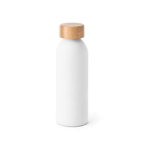 QUETA. Bouteille 550mL en aluminium avec bouchon en bambou QUETA. Bouteille 550mL en aluminium avec bouchon en bambou