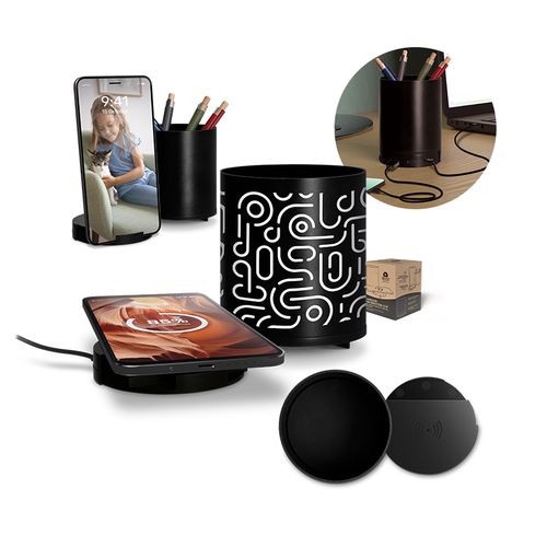 10W INDUCTION CHARGER WITH HUB AND PENCIL POT 10W INDUCTION CHARGER WITH HUB AND PENCIL POT