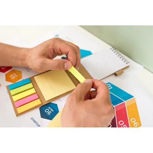 blok met zelfklevende memoblaadjes