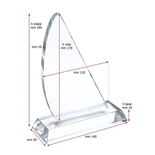 TROPHY SAIL 170X110X10 MM TROPHY SAIL 170X110X10 MM