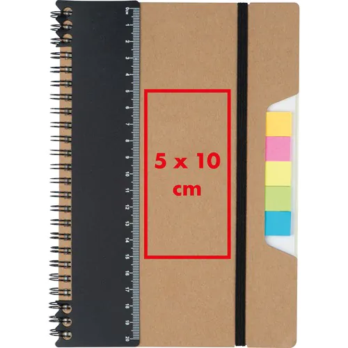 A5 Notebook with ruler and sticky notes