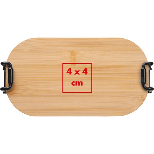 Lunchbox with bamboo lid and clamp closure. JAVIER Lunchbox with bamboo lid and clamp closure. JAVIER
