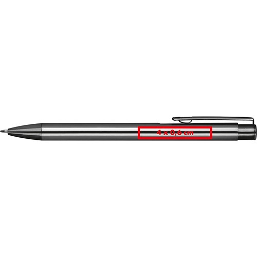 Aluminium push pen, shiny metalic