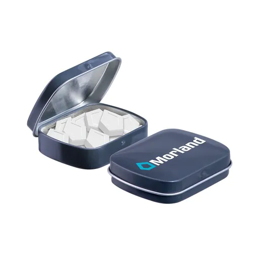Mini scharnierblikje met logo mints Mini scharnierblikje met logo mints