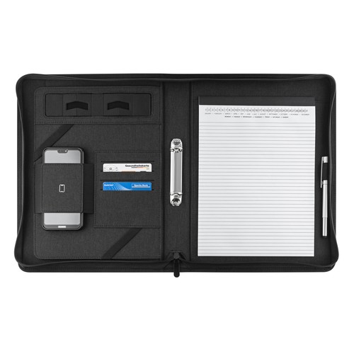 Blackmaxx® Executive Business Portfolio "MaxiZip4" noir