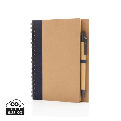 Cahier à spirales kraft avec stylo Cahier à spirales kraft avec stylo