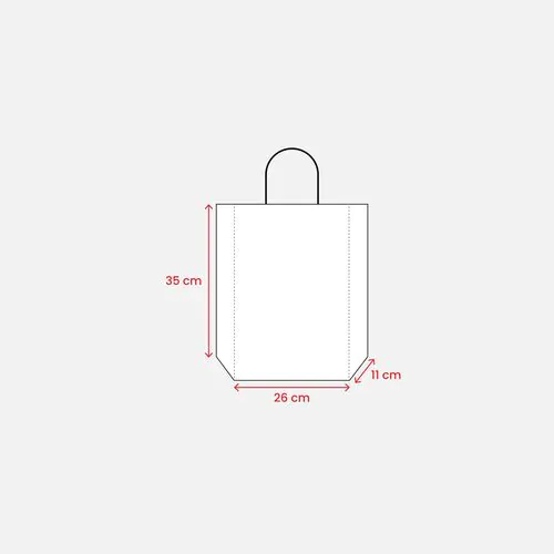 157 g/m2 laminated paper shopping bag with gusset and bottom reinforcement, string handles