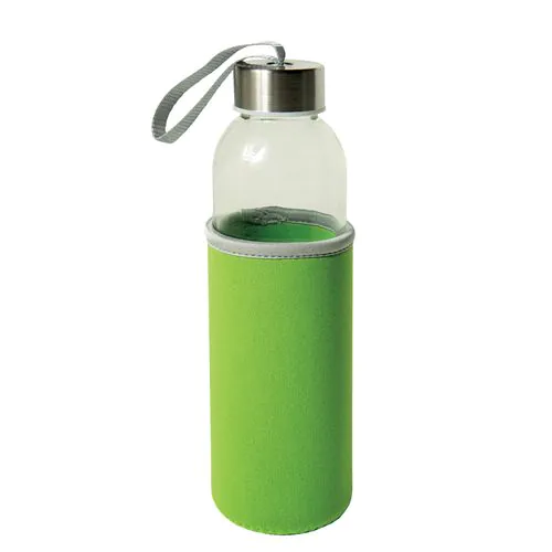 Botella de vidrio con tapa de acero inoxidable, 500 ml Botella de vidrio con tapa de acero inoxidable, 500 ml