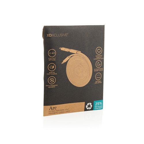 Arc RCS recycled Ultra-thin 60W 2 in 1 magnetic cable Arc RCS recycled Ultra-thin 60W 2 in 1 magnetic cable
