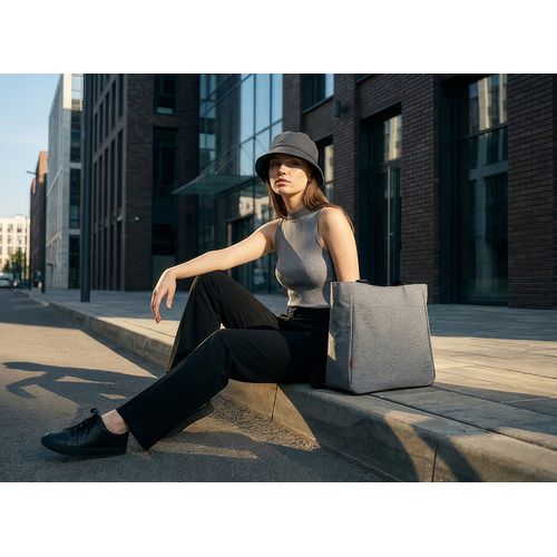 Insulated shopper bag 'Sapang', RPET heather grey