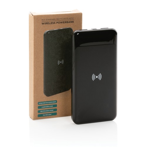 RCS standaard recycled plastic wireless powerbank RCS standaard recycled plastic wireless powerbank