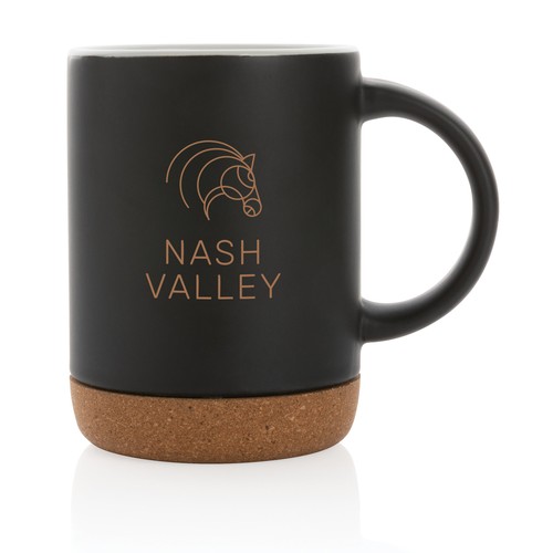 Taza de cerámica con base de corcho 280ml.