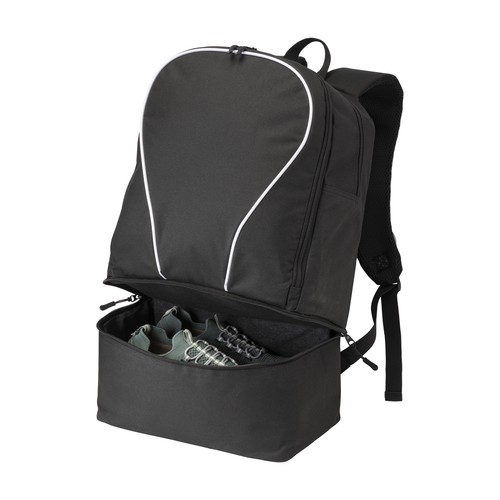 Zaino sport in poliestere 600D, ampio scomparto principale e vano porta scarpe imbottito. Zaino sport in poliestere 600D, ampio scomparto principale e vano porta scarpe imbottito.