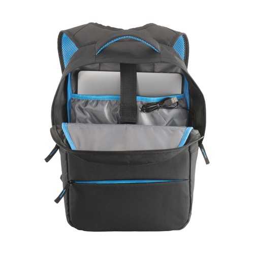 600D polyester PC backpack. Main laptop pocket and 3 front pockets. Breathable material 600D polyester PC backpack. Main laptop pocket and 3 front pockets. Breathable material