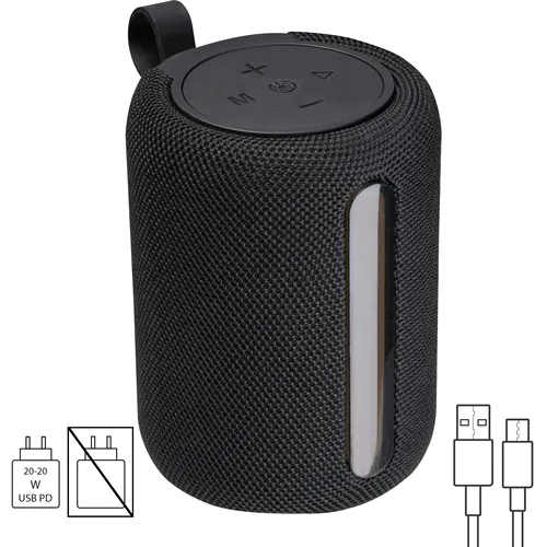 Speaker with LED light, round
