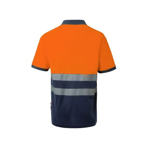VL ACHELOUS. Polo piqué bicolore (150g/m²) à manches courtes, en coton (55%) et polyester (45%)