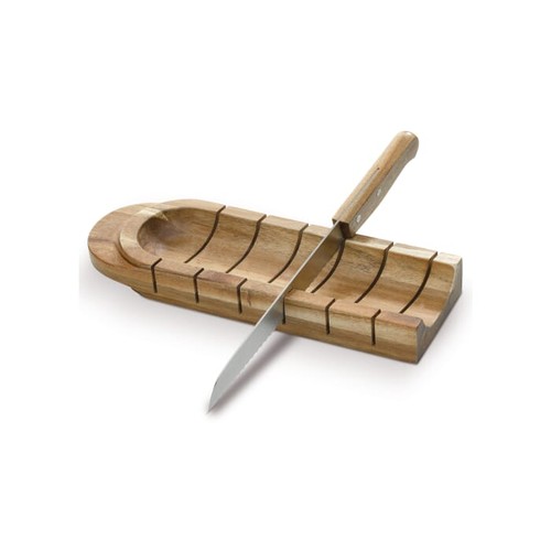 Baguette holder with knife
