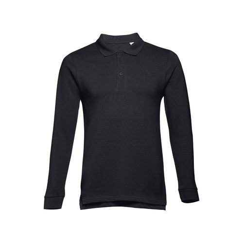 THC BERN. Polo da uomo a maniche lunghe in cotone cardato THC BERN. Polo da uomo a maniche lunghe in cotone cardato