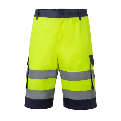 VL HADES. Bermuda bicolore multi-poches (210g/m²), en coton (20%) et polyester (80%)