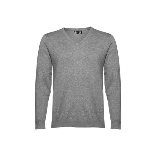 THC MILAN. Pullover da uomo con scollo a V in cotone e poliammide