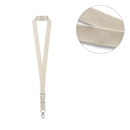 BALLINA. 100% cotton lanyard with metal carabiner BALLINA. 100% cotton lanyard with metal carabiner