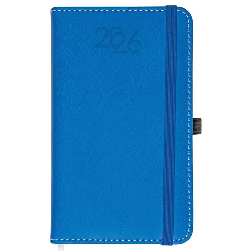 Agenda quotidien de poche 2026, couverture rigide en PU thermocollé avec piqûres Agenda quotidien de poche 2026, couverture rigide en PU thermocollé avec piqûres