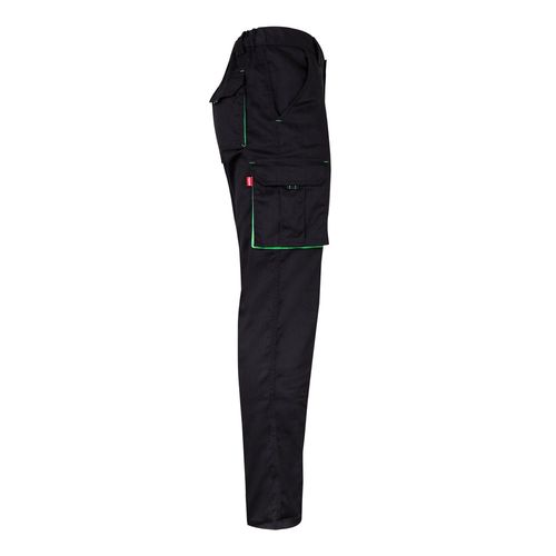VL FIDES. Two-tone, multi-pocket stretch trousers (240g/m²), in cotton (46%), EME (38%) and polyester (16%)