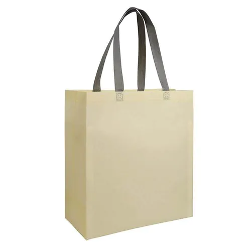 Shopper avec soufflet en TNT laminé 100g/m2 thermosoudé, anses longues Shopper avec soufflet en TNT laminé 100g/m2 thermosoudé, anses longues