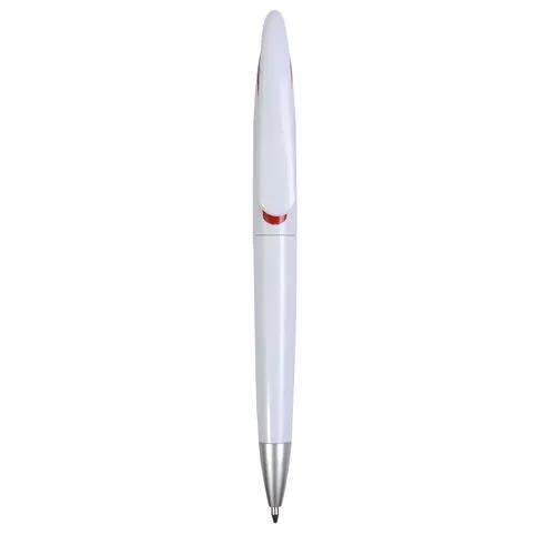 Plastic ballpen with curve shaped clip