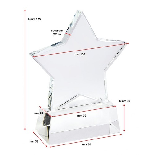 TROPHY STAR OF GLASS mm100 base TROPHY STAR OF GLASS mm100 base