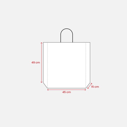 157 g/m2 matte laminated paper shopping bag with gusset and bottom reinforcement
